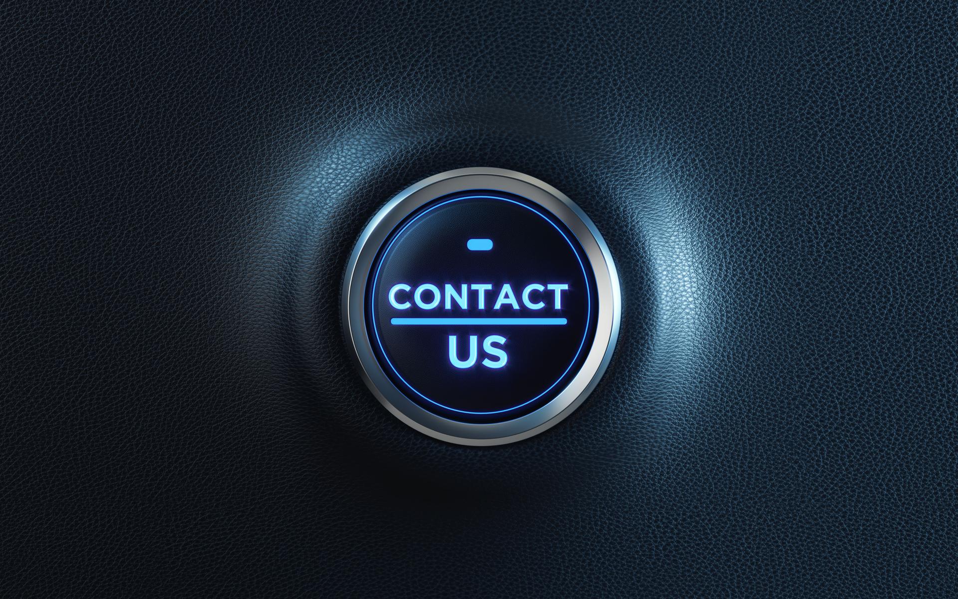 Contact Us Written Car Start Button on Dashboard